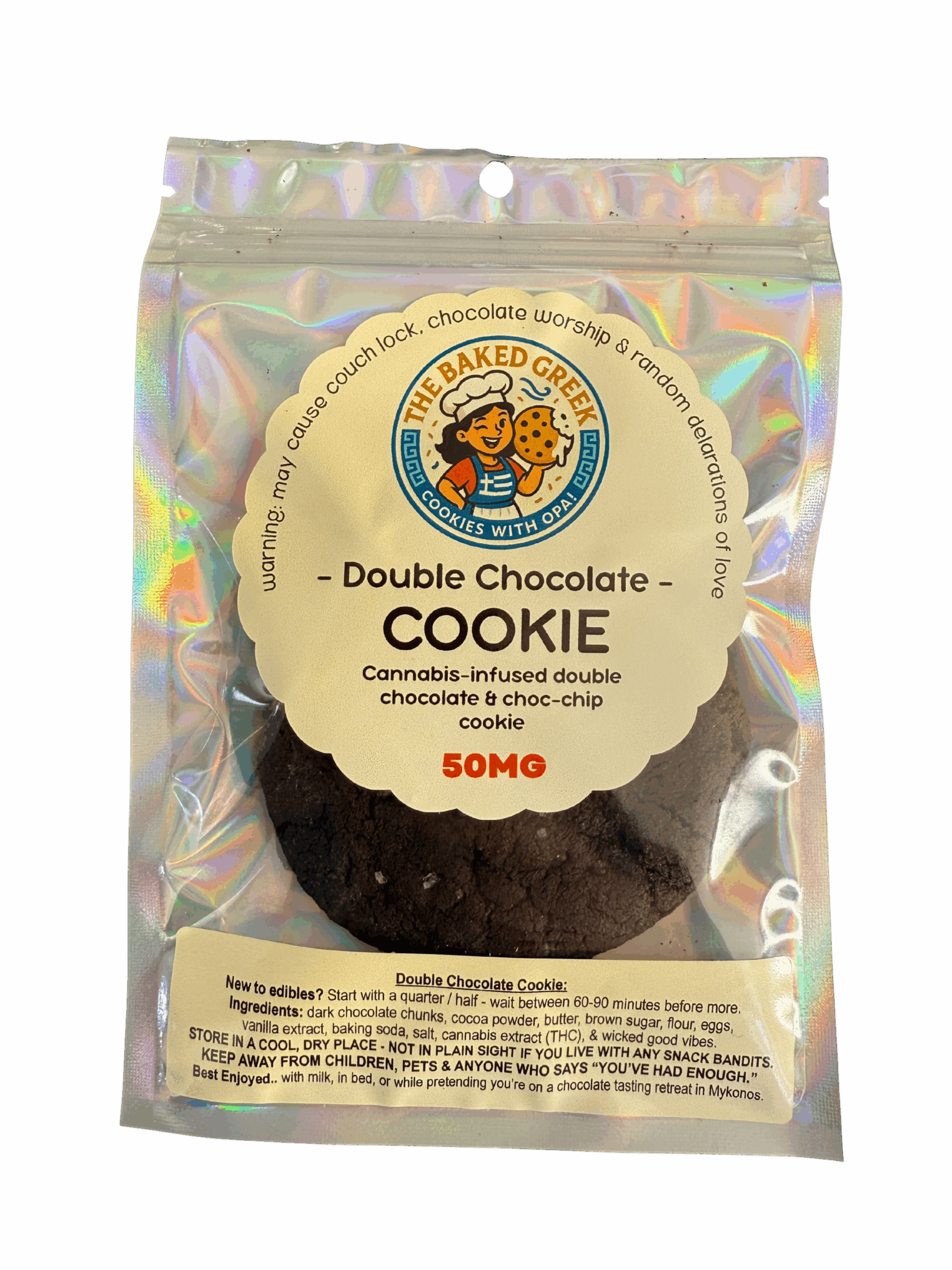 Double Chocolate Cookie 50mg - The Baked Greek